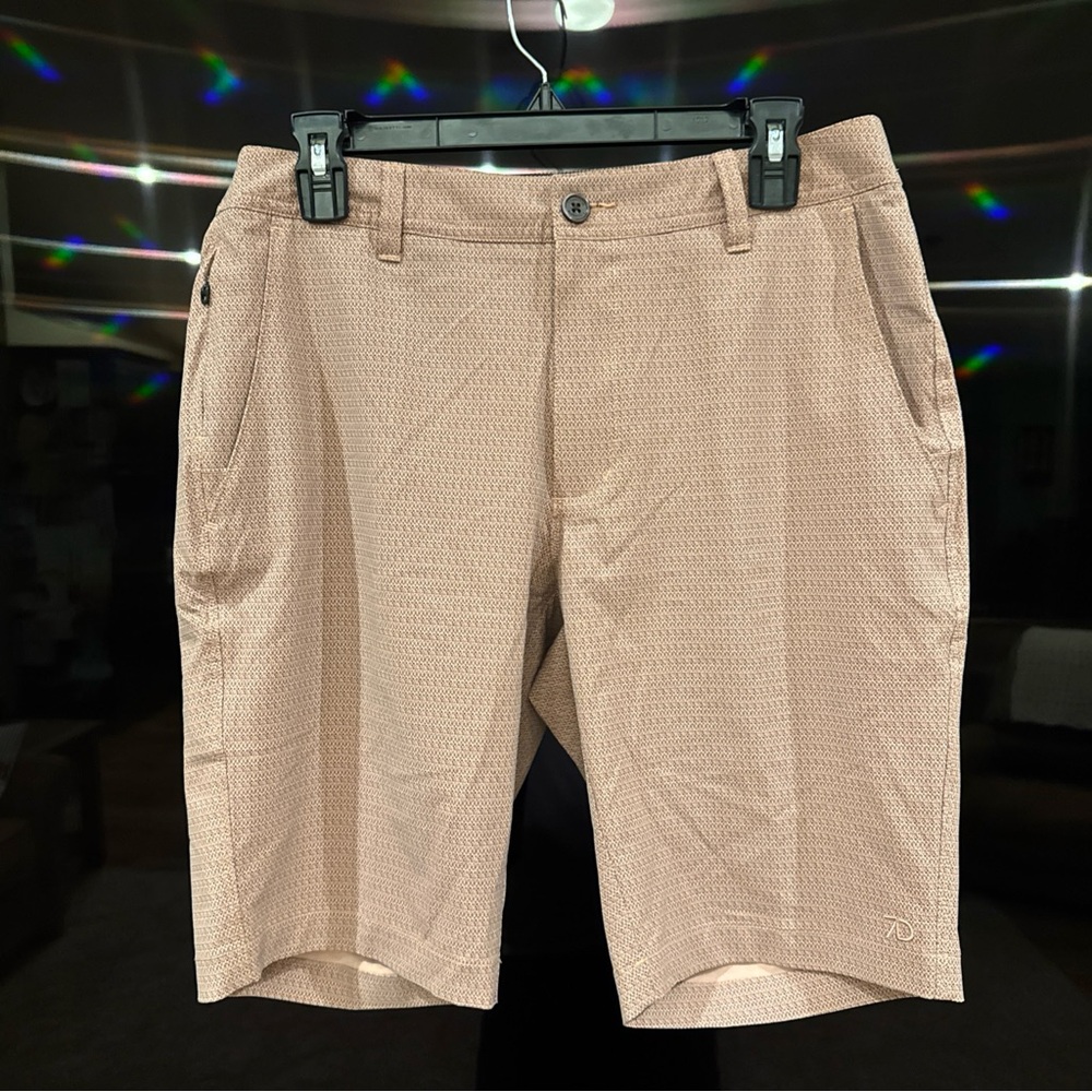 7 Diamonds Textured Tan Men's Shorts